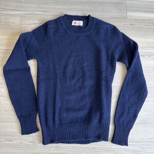 Vintage Kings Road Sears Crewneck‎ Pure  Wool Sweater Mens Sz Small Navy Blue